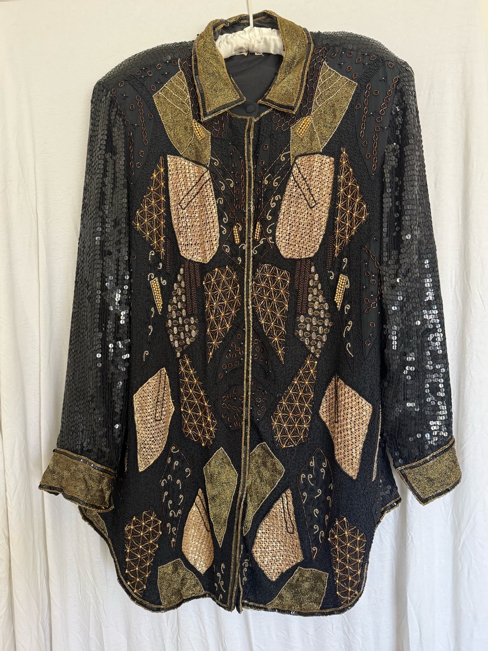 Vintage Judith Ann Creations Gold Beaded and Sequin Embellished Jacket